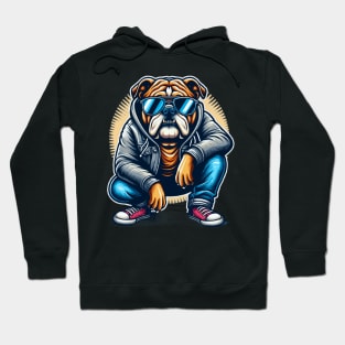 Bulldog With Sunglasses Hoodie